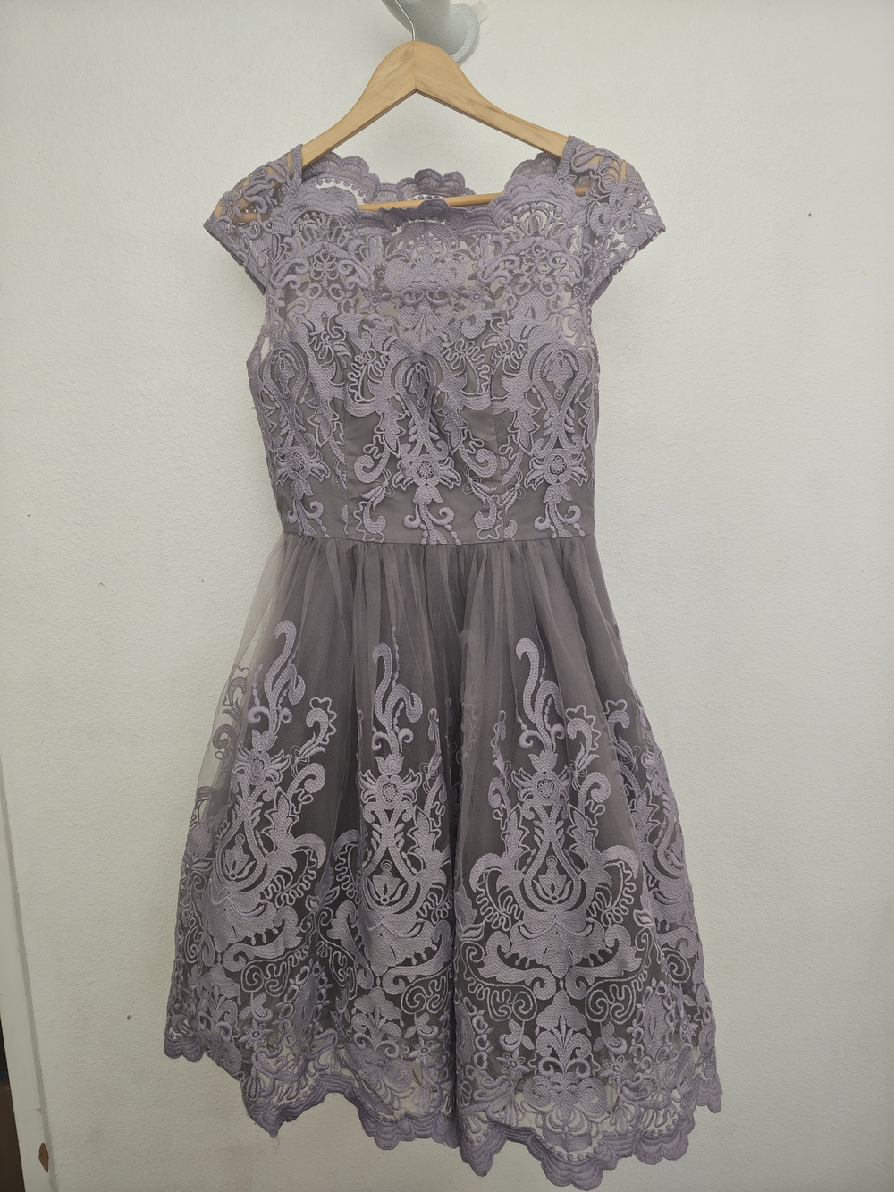 Chi Chi London Lavender Gray Dress Size UK 12